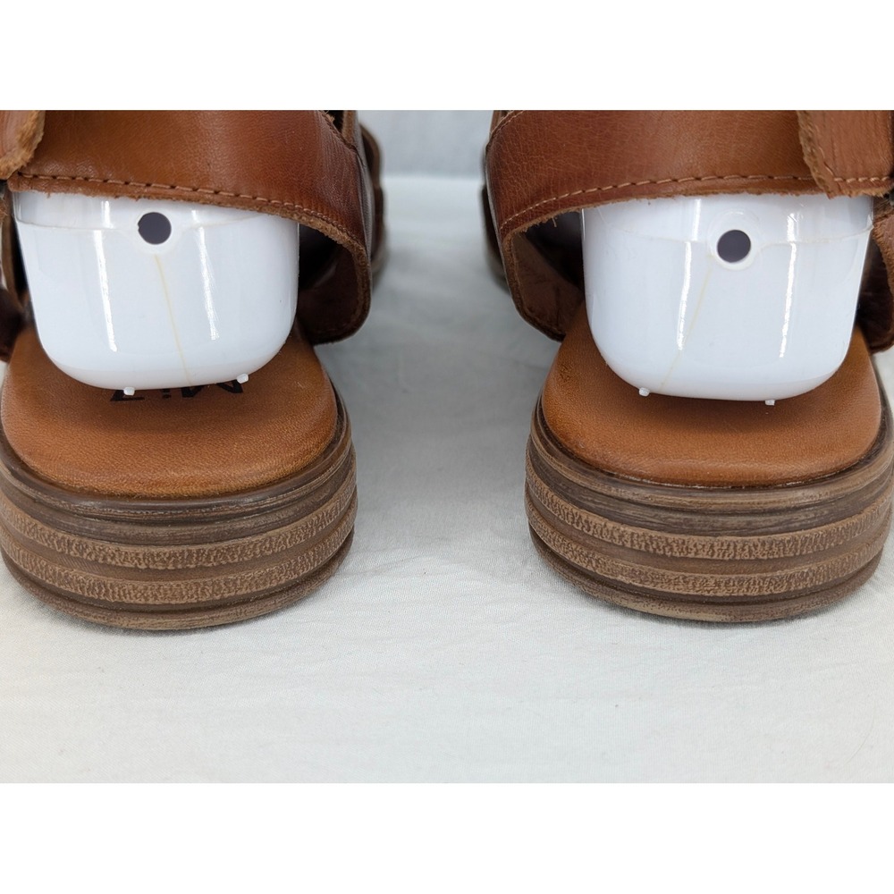 Miz Mooz Denver Brown Leather Slingback Flat Sandals Womens 38 Made in Portugal - Picture 7 of 10